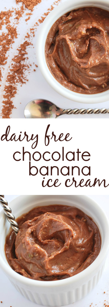 Dairy Free Chocolate Banana Ice Cream: Decadent creaminess by way of a gluten free, vegan, and paleo frozen treat! || fooduzzi.com