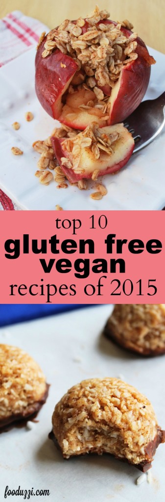 Top 10 Gluten Free Vegan Recipes of 2015: simple sweets, easy desserts, and more! Did your favorite make the list? (+ a FREE eCookbook!) || fooduzzi.com recipes