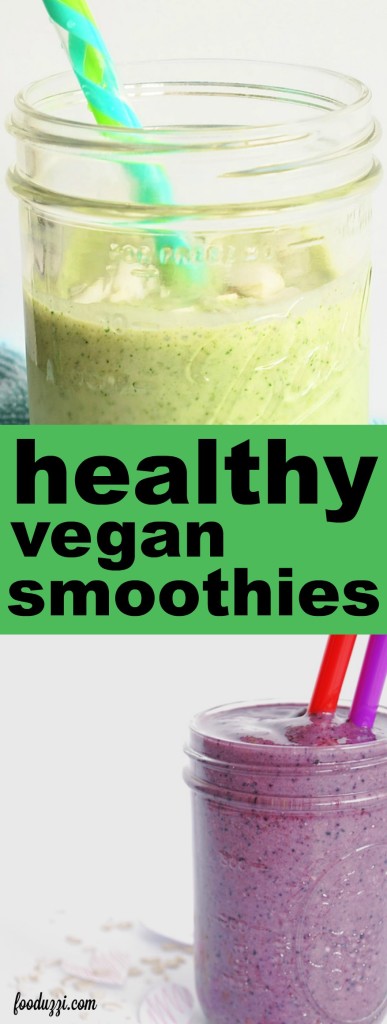 Healthy Vegan Smoothie Recipes for the New Year: Looking for some delicious plant-based smoothie recipes to start your 2016 off on the right foot? These heathy gluten free and vegan smoothies are perfect morning, noon, or night! || fooduzzi.com recipes