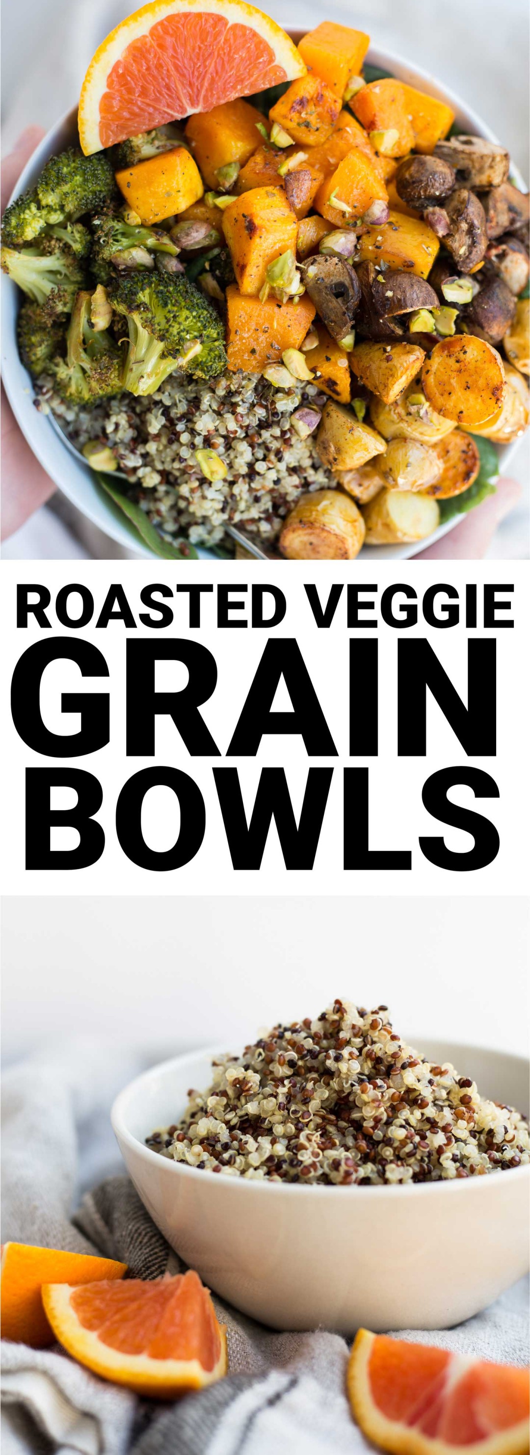 Roasted Veggie Grain Bowls with Citrus Dressing - Fooduzzi