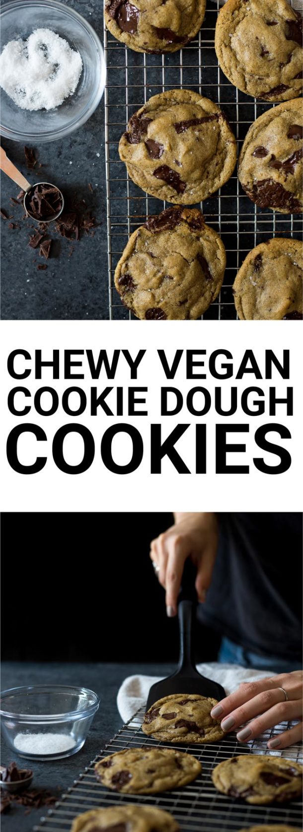 Chewy Vegan Cookie Dough Cookies - Fooduzzi