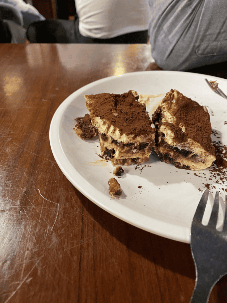 a plate of tiramisu