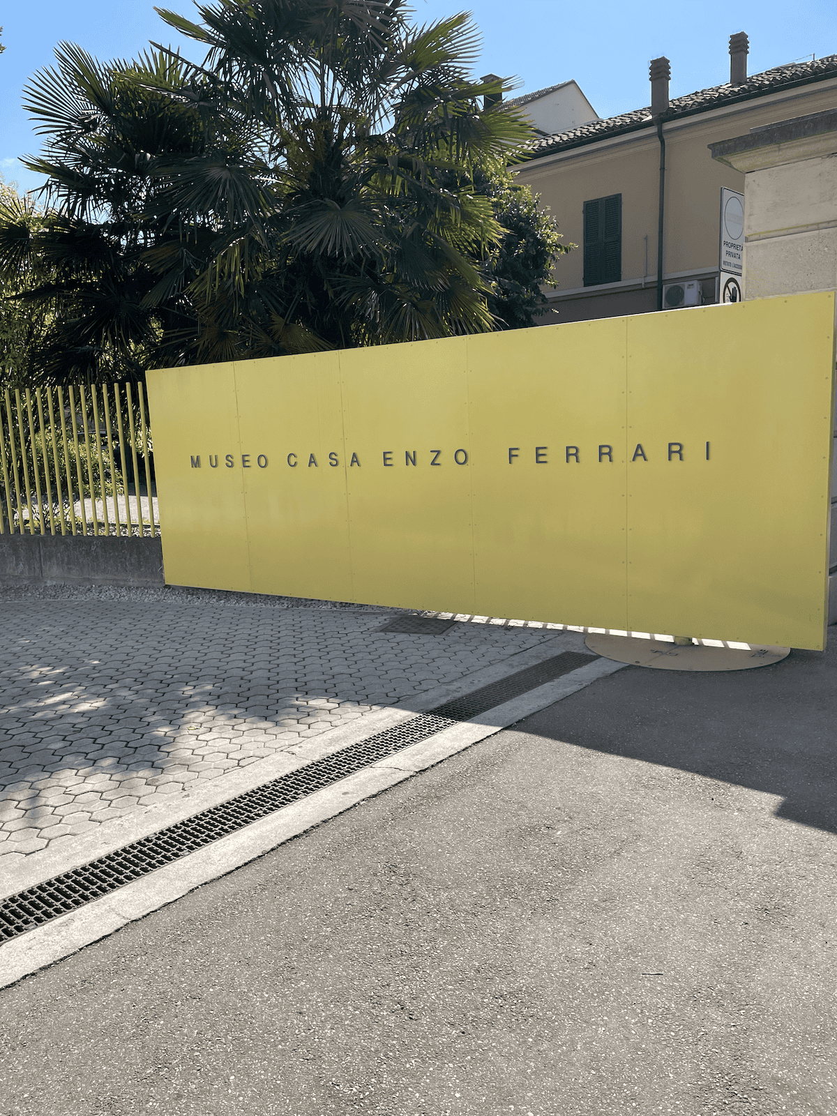 the gate to the museo casa enzo ferrari